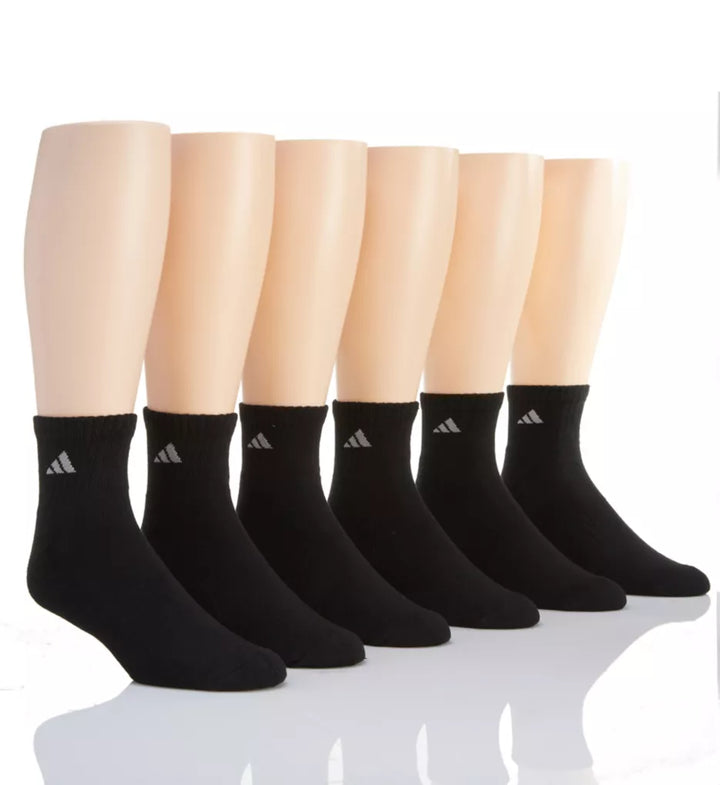 Adidas Men's Extended Size Athletic 6 pair Quarter Socks