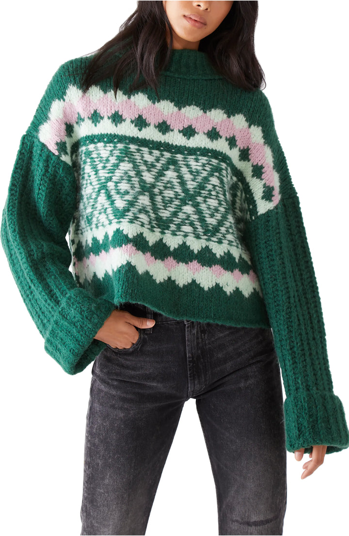 Free People Alpine Crop Mock Neck Sweater