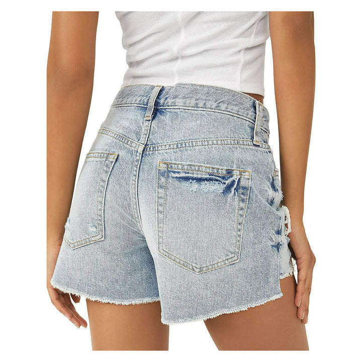 Free People Cotton Maggie Distressed Shorts