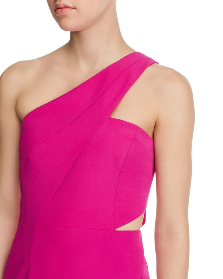 Aidan by Aidan Mattox One-Shoulder Crepe Cutout Gown