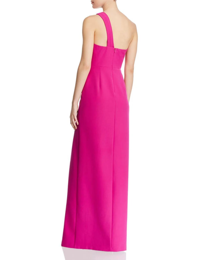 Aidan by Aidan Mattox One-Shoulder Crepe Cutout Gown