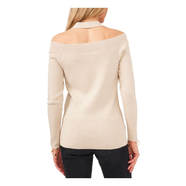 Vince Camuto Cold-Shoulder Lurex Sweater