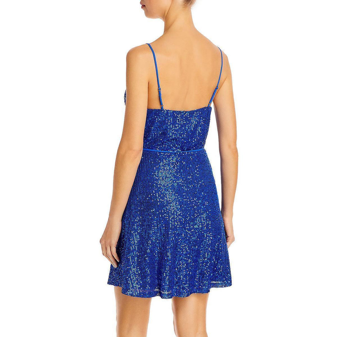 AQUA Sequin Fit & Flare Dress