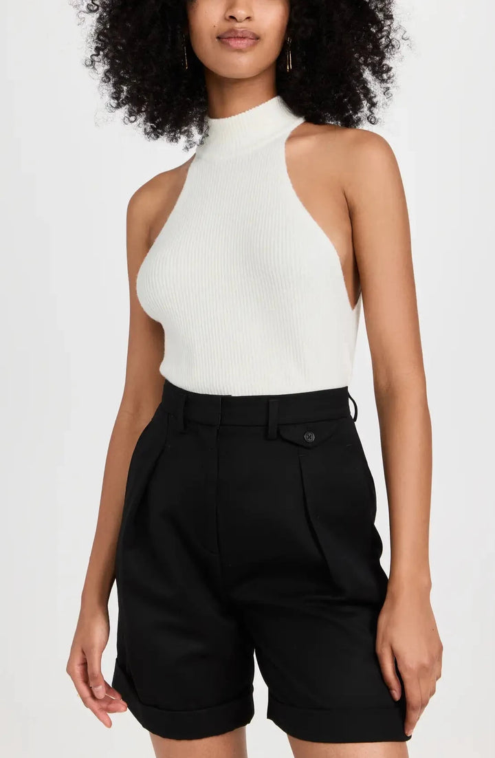 Anine Bing Kylin Ribbed Mock Neck Top