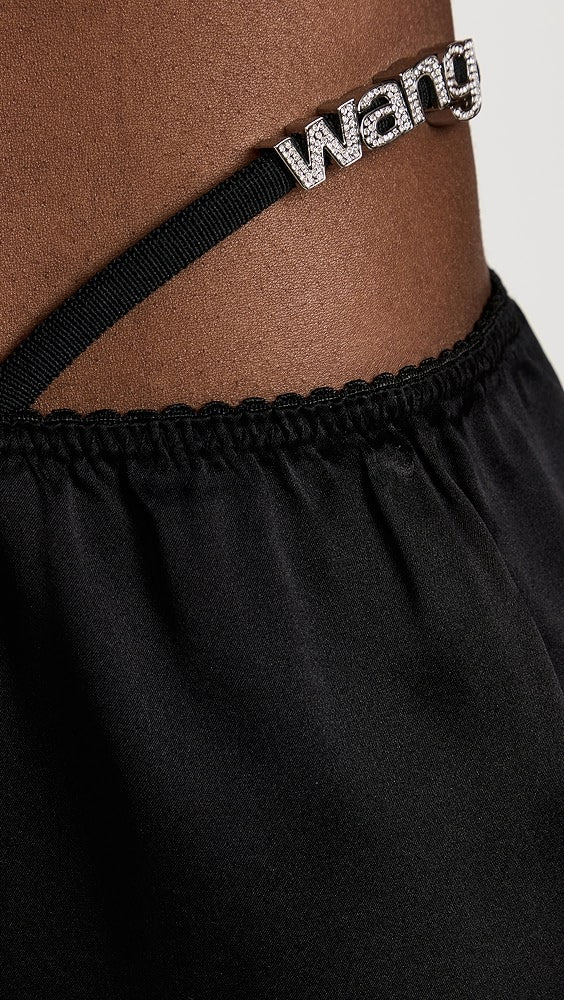 Alexander Wang Wide Leg Crystal Thong Detail Pants