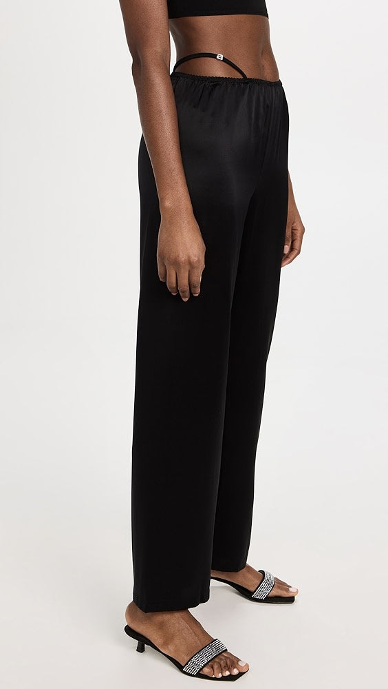 Alexander Wang Wide Leg Crystal Thong Detail Pants