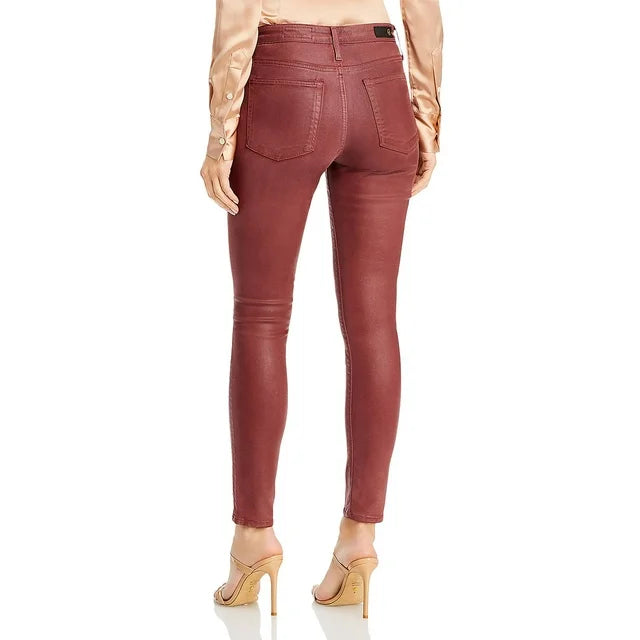 AG Farrah High Rise Faux Leather Ankle Skinny Jeans