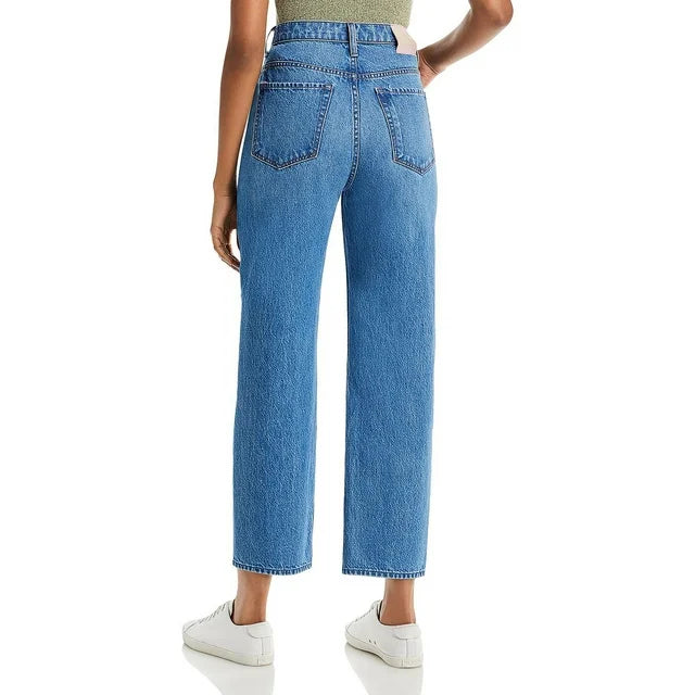MOTHER High Waist Double Stack Ankle Straight Jeans