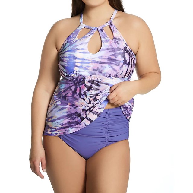 Tankini con aros Rosalie de talla grande de Raisins Curve $58 Talla 14W # UB5 341 NUEVO