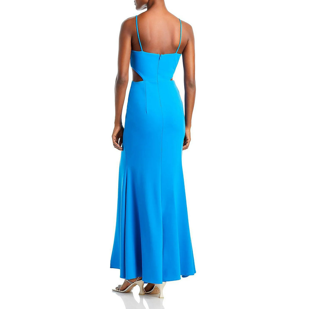 AQUA Scuba Crepe Side Cutout Gown