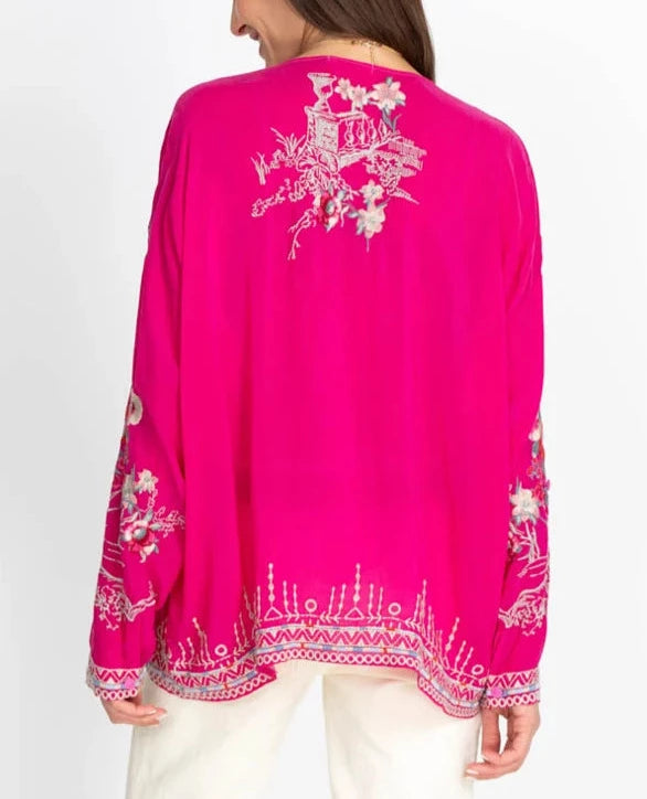 Johnny Was Elias Floral Print Blouse