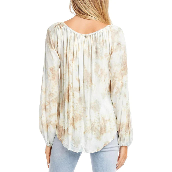 Karen Kane Tie Dye Peasant Top