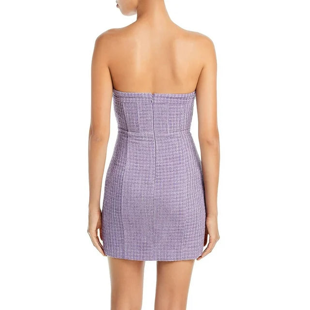 AQUA Tweed Bustier Dress