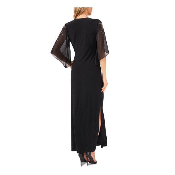 MSK Beaded-Sleeve Gown