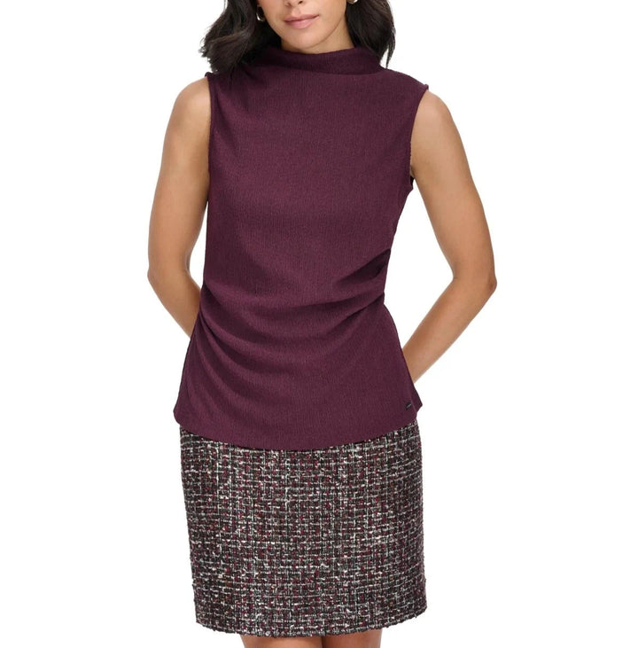 Calvin Klein Sleeveless Mock Neck Blouse