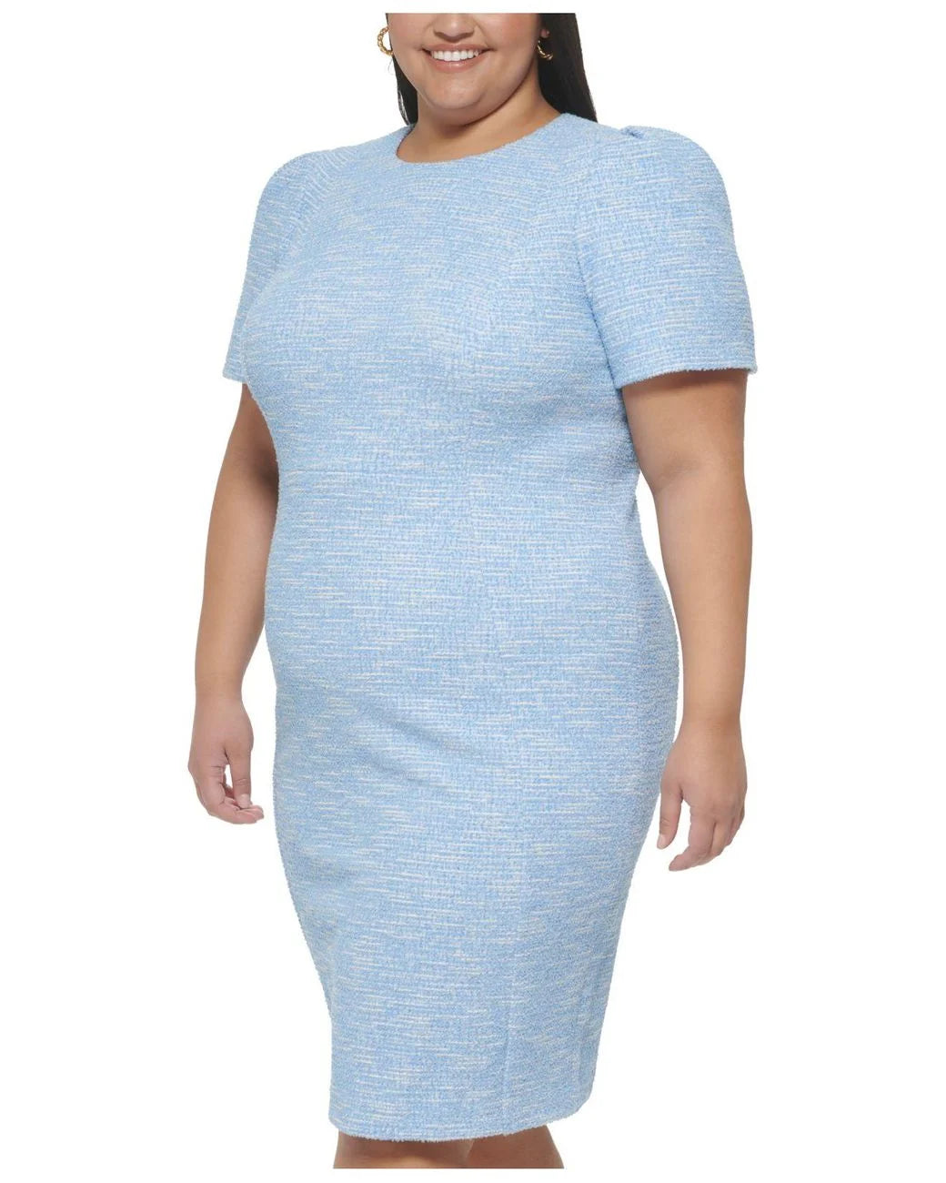 Calvin Klein Plus Size Tweed Sheath Crewneck Dress