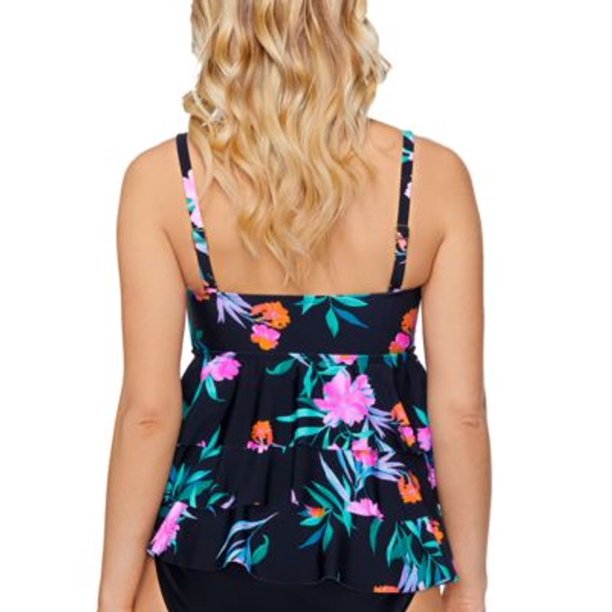 Island Escape Triple-Tier Bandeau Tankini Top