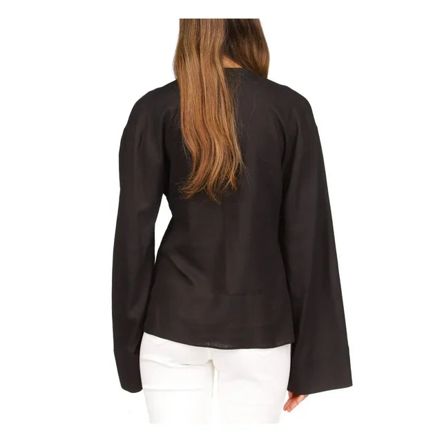 MICHAEL MICHAEL KORS Solid Tie Front Blouse