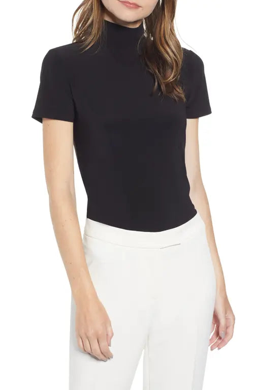 Anne Klein Short Sleeve Mock Neck Top