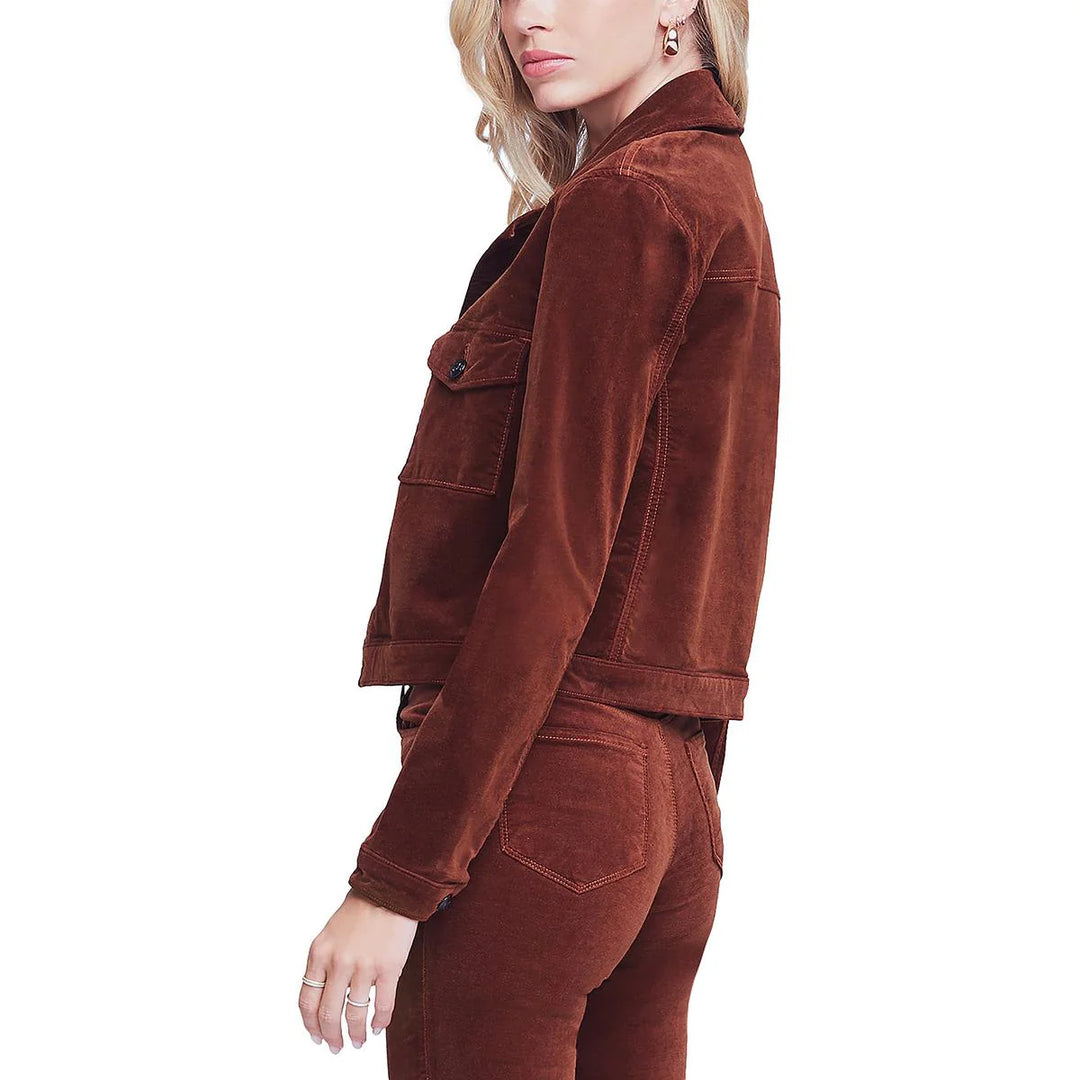 L'AGENCE Eisenhower Velvet Cropped Jacket