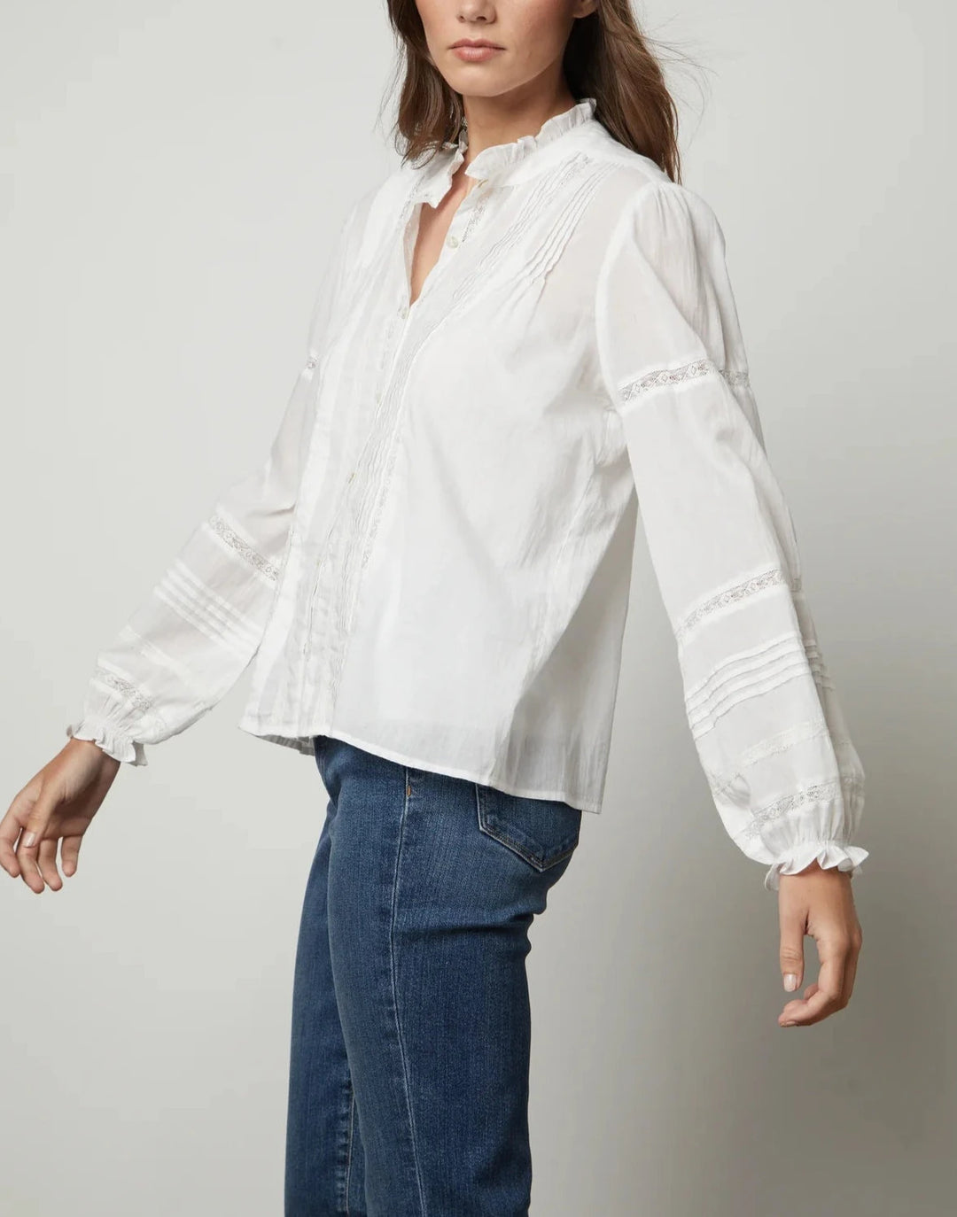 Velvet by Graham & Spencer Romy Cotton Boho Lace Top