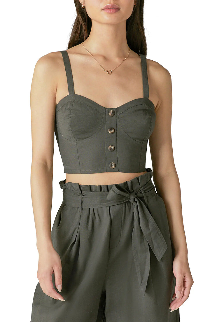 Lucky Brand Button Front Match Back Top