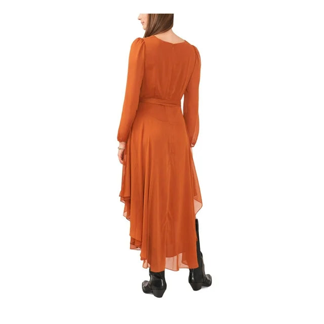 VINCE CAMUTO Long Sleeve V Neck Maxi Dress