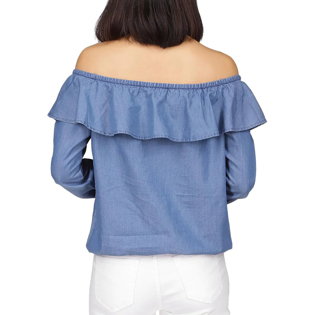 MICHAEL Michael Kors Off The Shoulder Ruffle Top