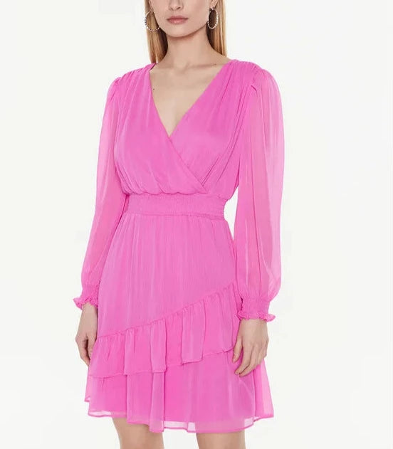 DKNY Textured Knee Length Fit & Flare Dress