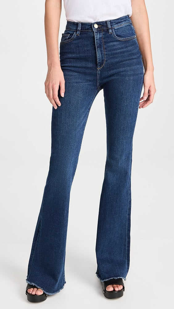 DL1961 Rachel High Rise Flare Leg Jeans in Seacliff