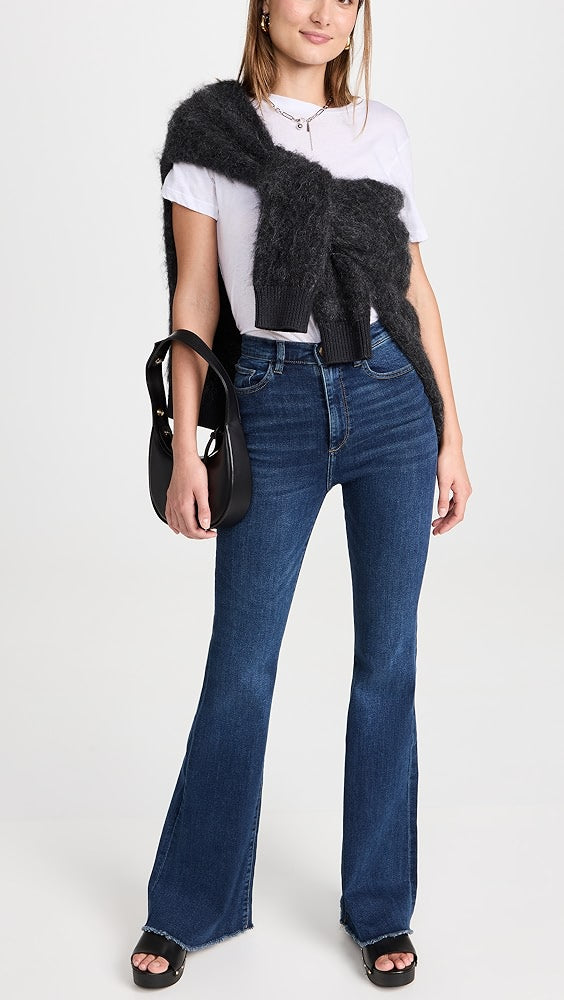 DL1961 Rachel High Rise Flare Leg Jeans in Seacliff