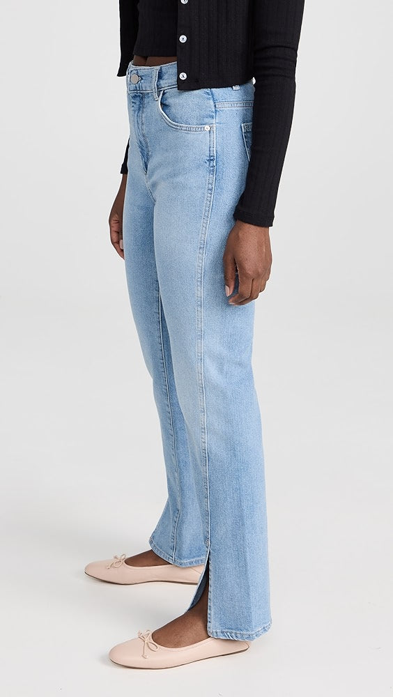DL1961 Patti High Rise Straight Slit Hem Jeans