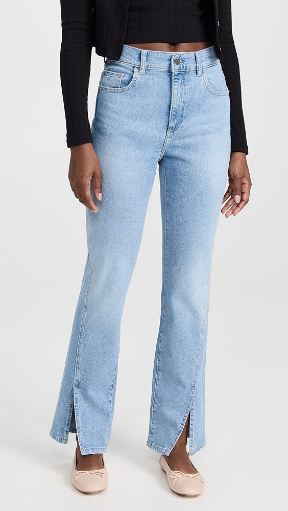 DL1961 Patti High Rise Straight Slit Hem Jeans