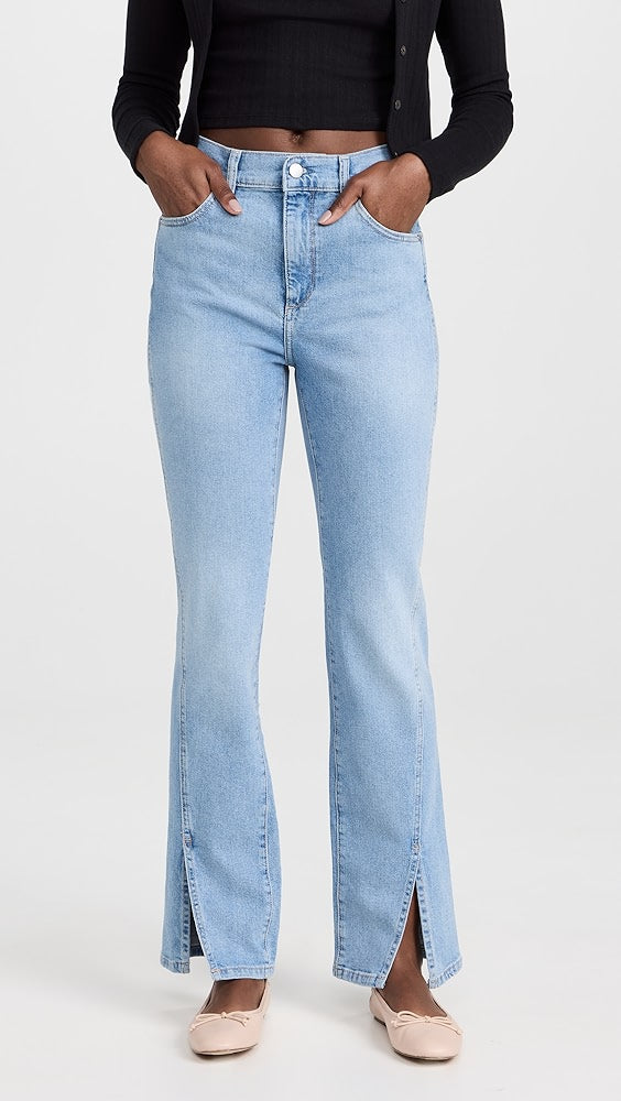 DL1961 Patti High Rise Straight Slit Hem Jeans