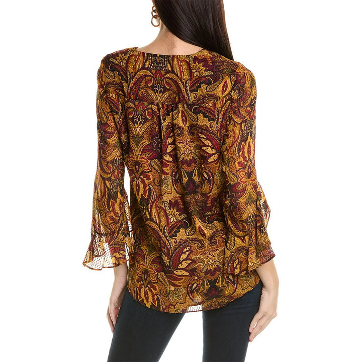 VINCE CAMUTO Ruffled Sleeve V Neck Blouse