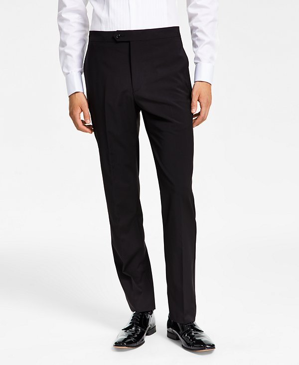 Calvin Klein Men's Slim-Fit Infinite Stretch Black Tuxedo Pants MSRP $190