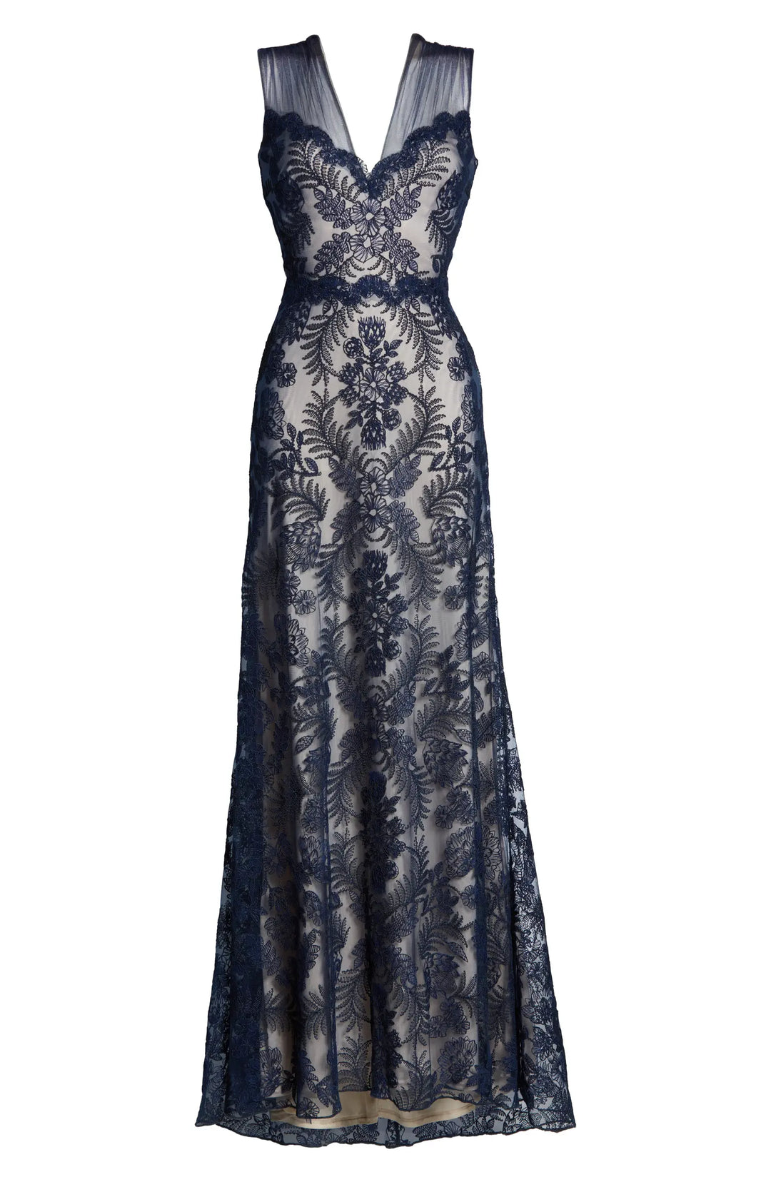 Tadashi Shoji Embroidered Lace Gown