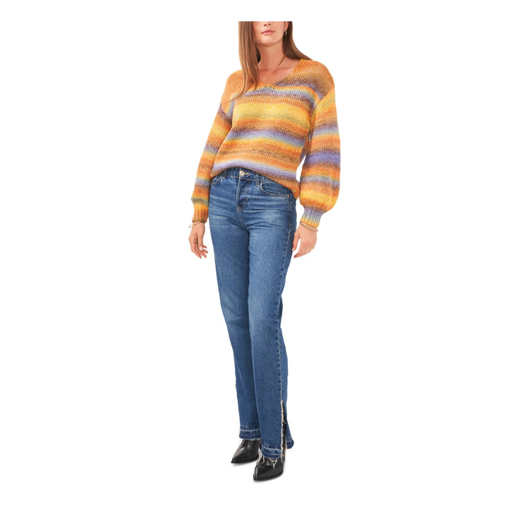 Vince Camuto V-Neck Long Sleeve Striped Sweater