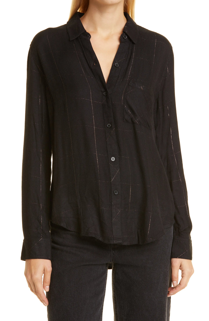 Rails Hunter Metallic Windowpane Plaid Button-Up Shirt