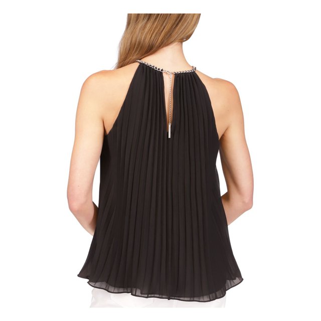 MICHAEL Michael Kors Pleated Chain Trim Top