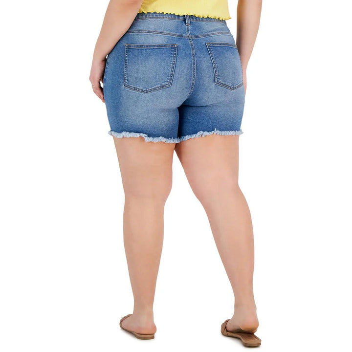 Celebrity Pink Trendy Plus Size Frayed Denim Shorts