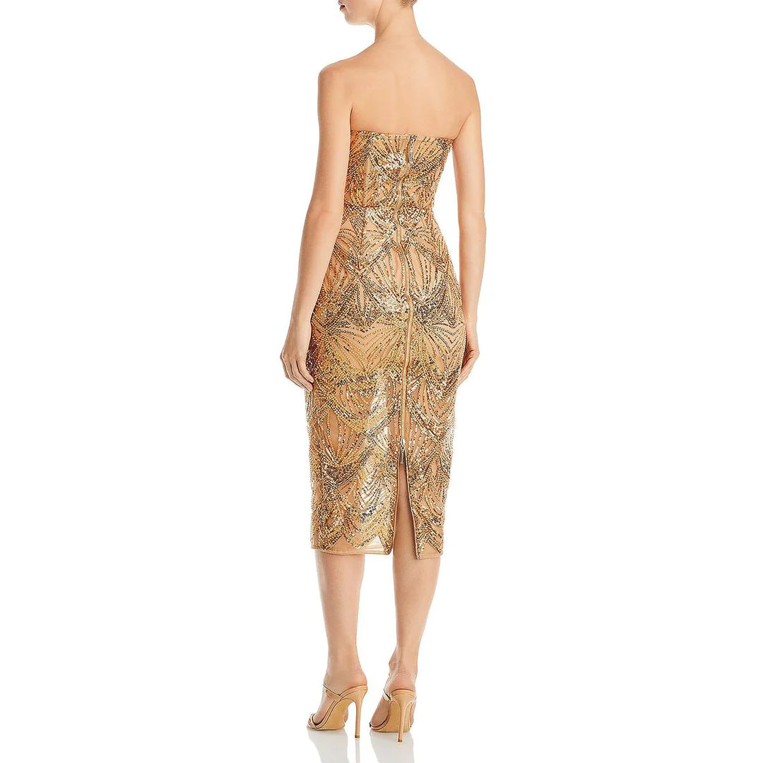 BRONX AND BANCO Giselle Strapless Sequined Midi Dress