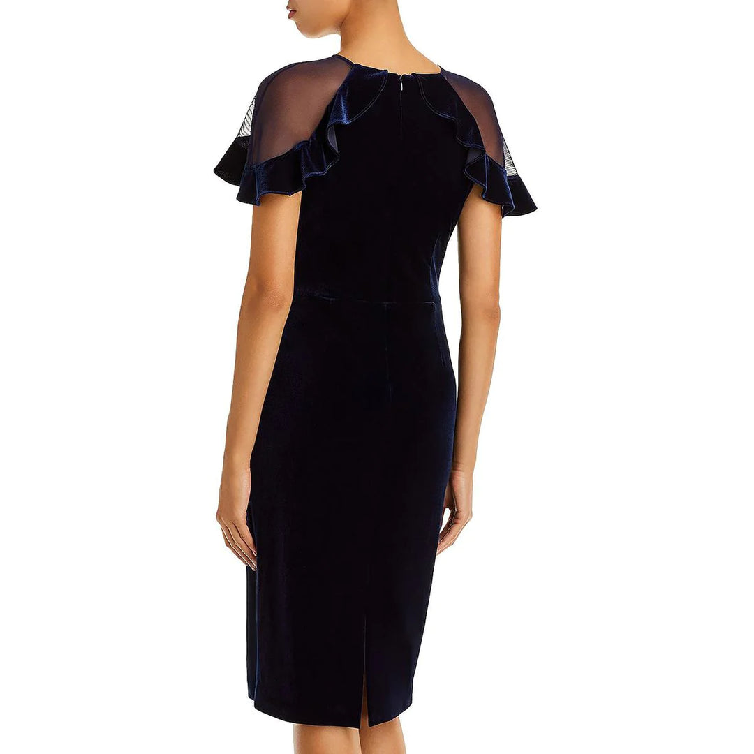 Eliza J Velvet Ruffle Sleeve Dress