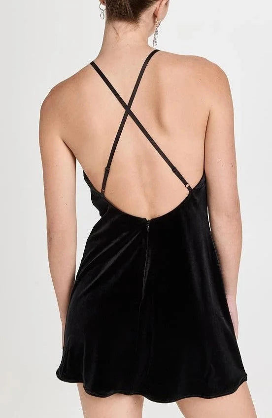 Fame and Partners Amari Velour Mini Slip Dress