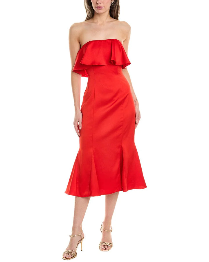 Liv Foster Crepe Back Satin Popover Dress