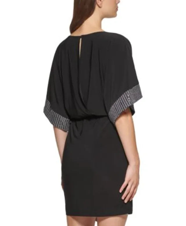 Jessica Howard Petite Embellished Blouson Tie-Waist Dress
