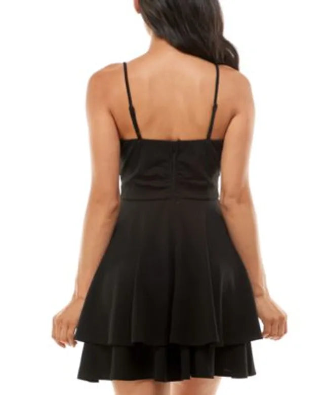 Emerald Sundae Juniors' Illusion-Waist A-Line Dress