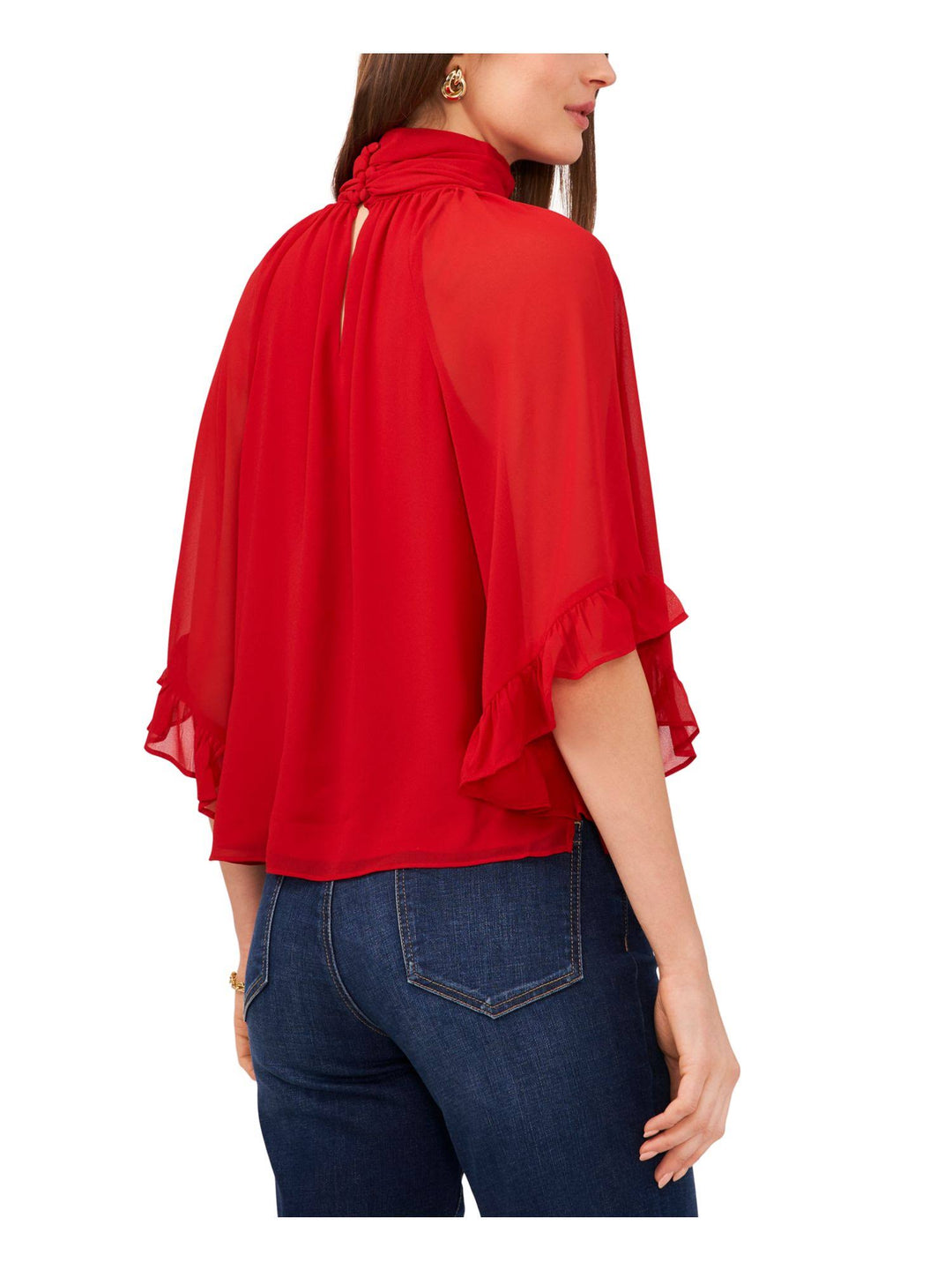 Vince Camuto Cutout Flutter-Sleeve Top