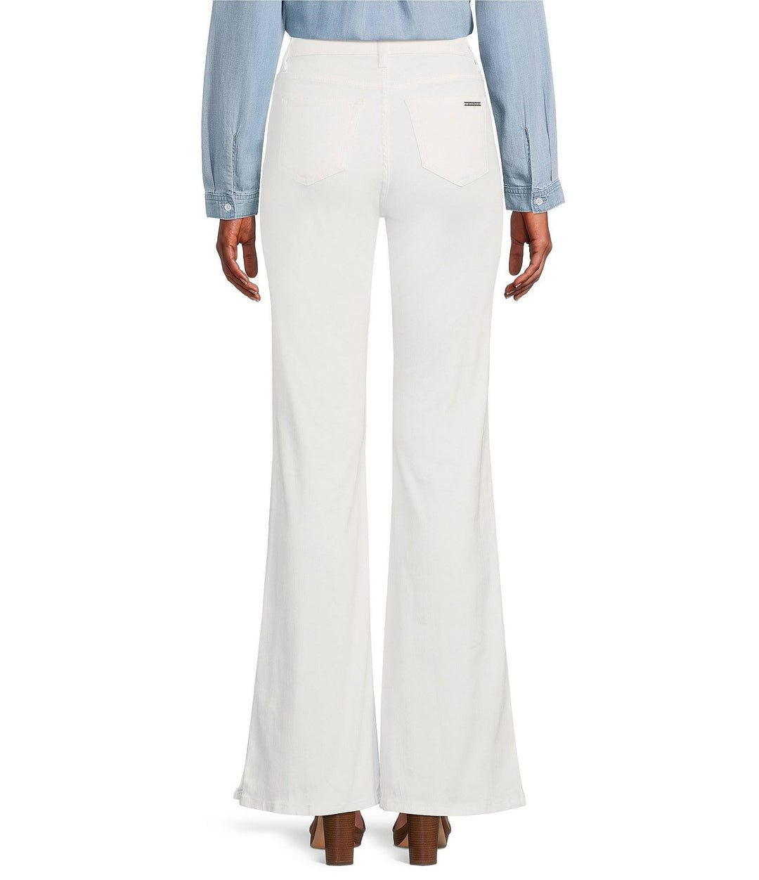 MICHAEL Michael Kors Selma Shank Button-Hem Flare-Leg Denim Jeans