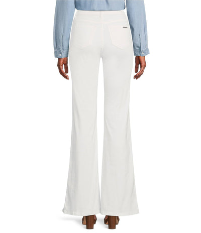 MICHAEL Michael Kors Selma Shank Button-Hem Flare-Leg Denim Jeans